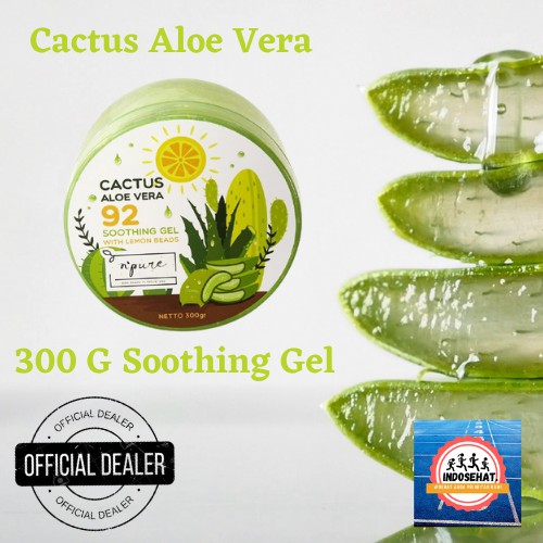 NPURE Cactus Aloe Vera Soothing Gel - Gel Pelembab Pencerah Perawatan Anti Aging Wajah 300 ml