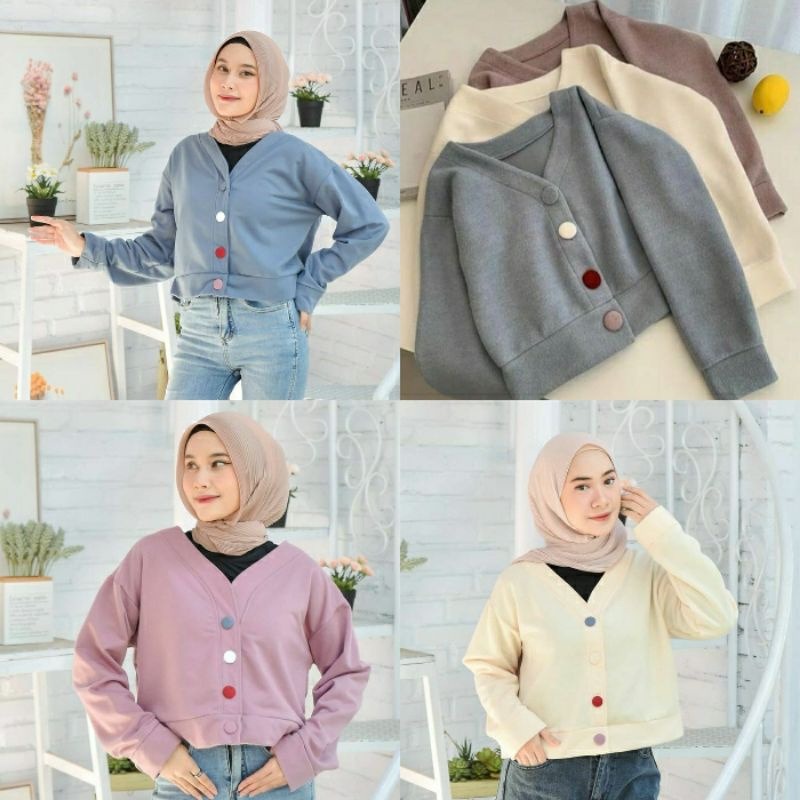 COD | Lenka Crope Outerwear Fleece Tebal Korean Style Wanita