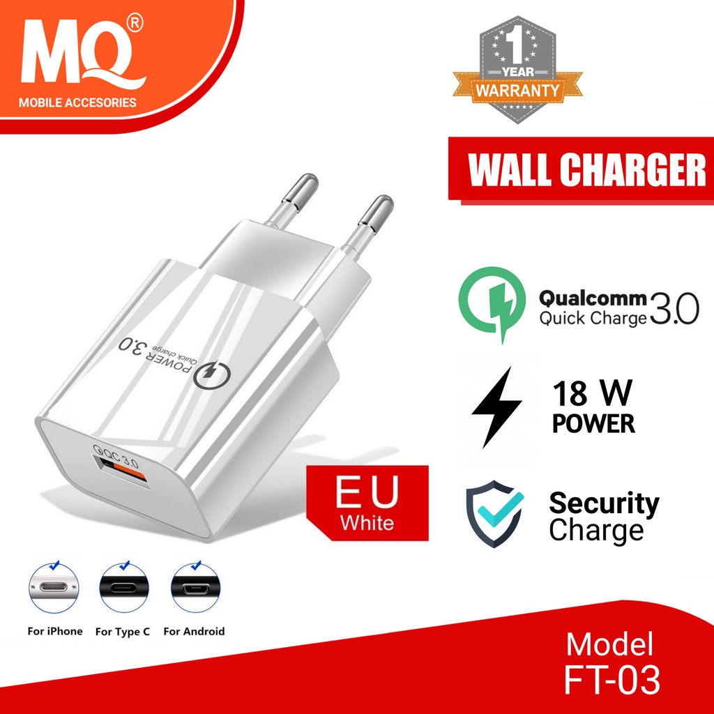 SB Charger Original MQ Fast Charger Power Oval Casan Quick Charge 3.0 HG05