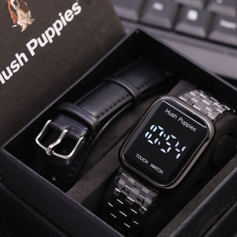 JAM TANGAN HUSH PUPPIES FREE TALI CADANGAN LAYAR SENTUH JAM TANGAN PRIA WANITA