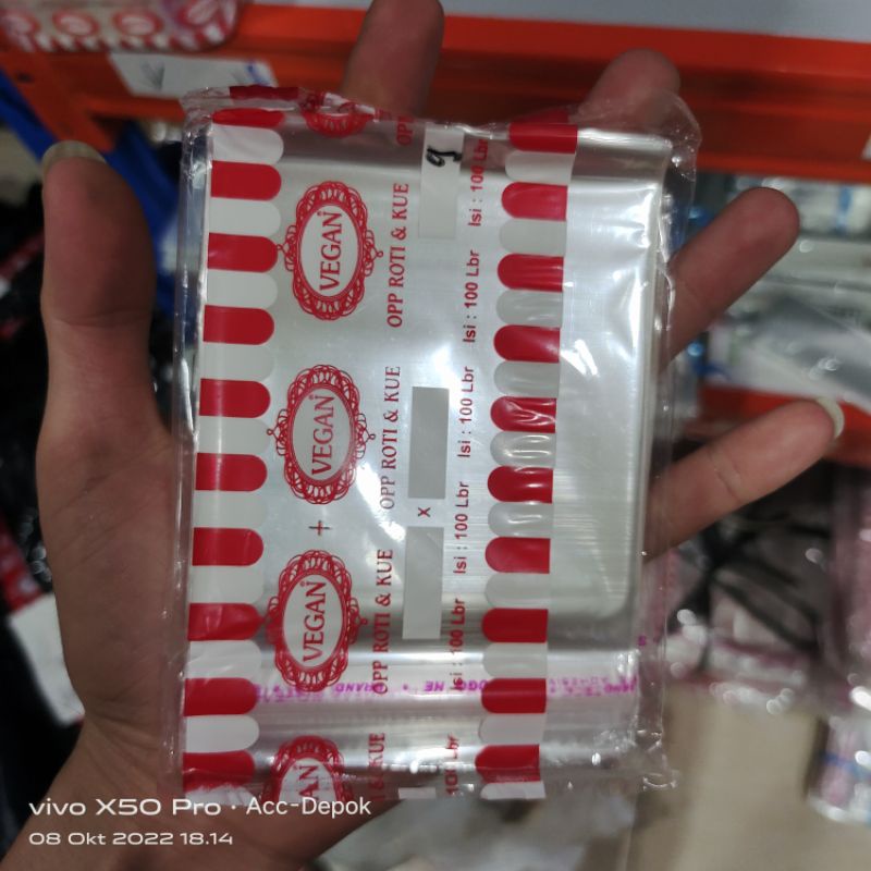 OPP ROTI 9x15 Cm - KANTONG PLASTIK OPP LEM KEMASAN ROTI DONAT KUE