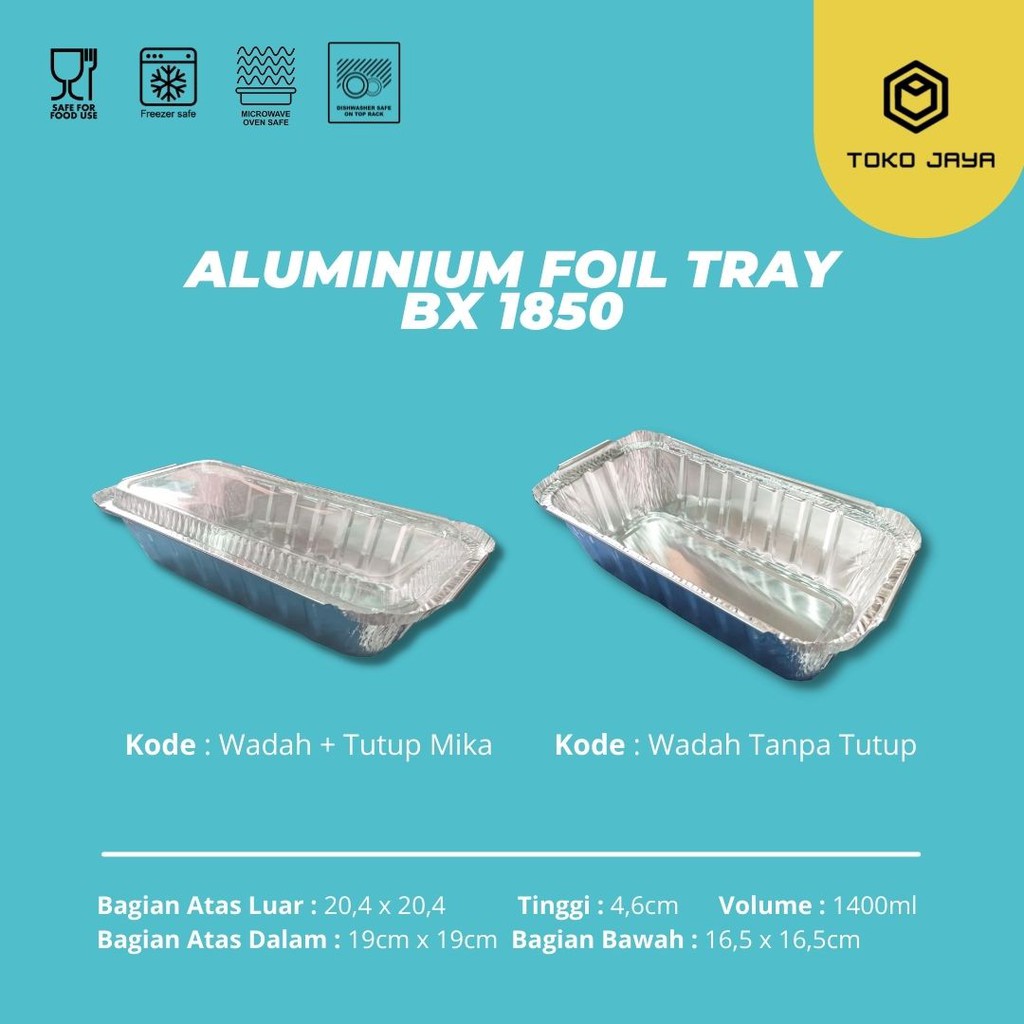 ALUMINIUM FOIL CUP BX 1850 + TUTUP / ALUMINIUM FOIL TRAY / READY STOCK