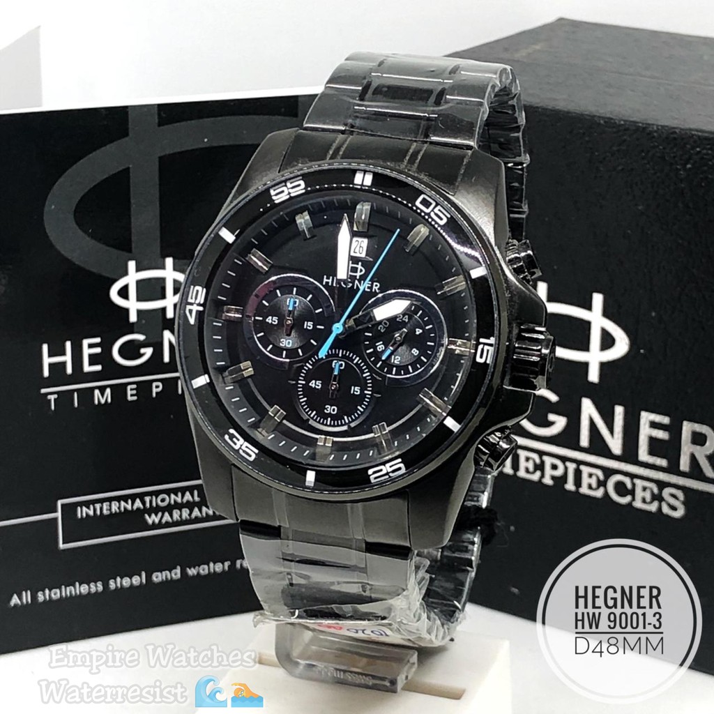 Jam Tangan Hegner HW 9001-3 Pria Cowok Chrono dan Tanggal Aktif Kualitas Original Waterproof