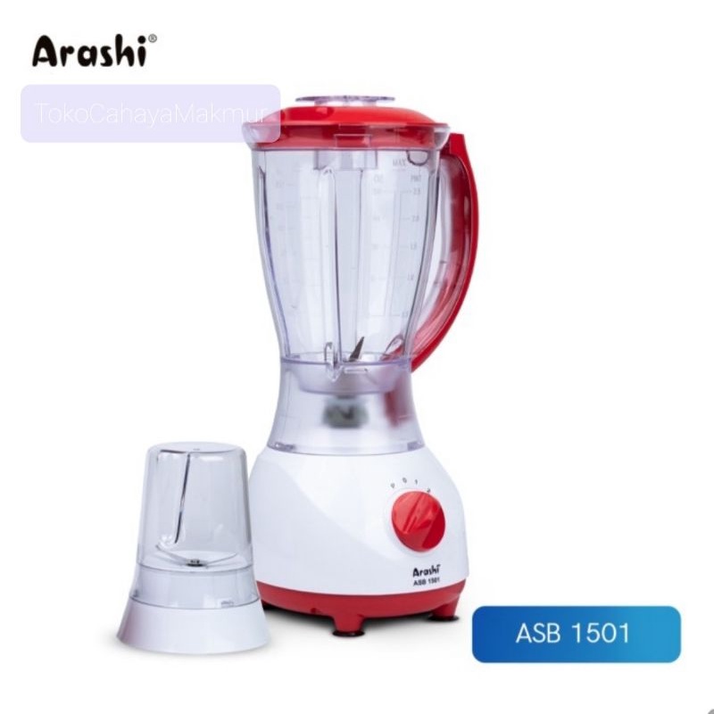 Arashi Stand Blender ASB 1501 1.5L - Pelumat,Jar Plastik,3 Mode Speed