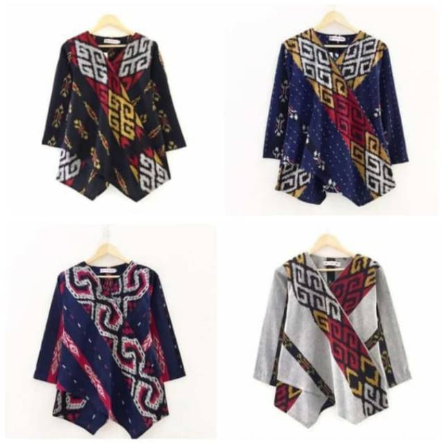 Blazer tenun motif toraja original + free masker tenun