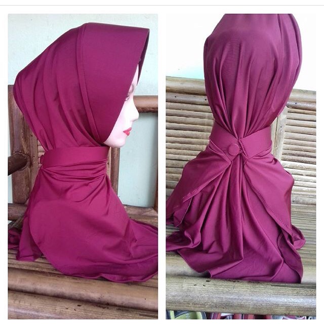 jilbab dinas antem (merah maroon)