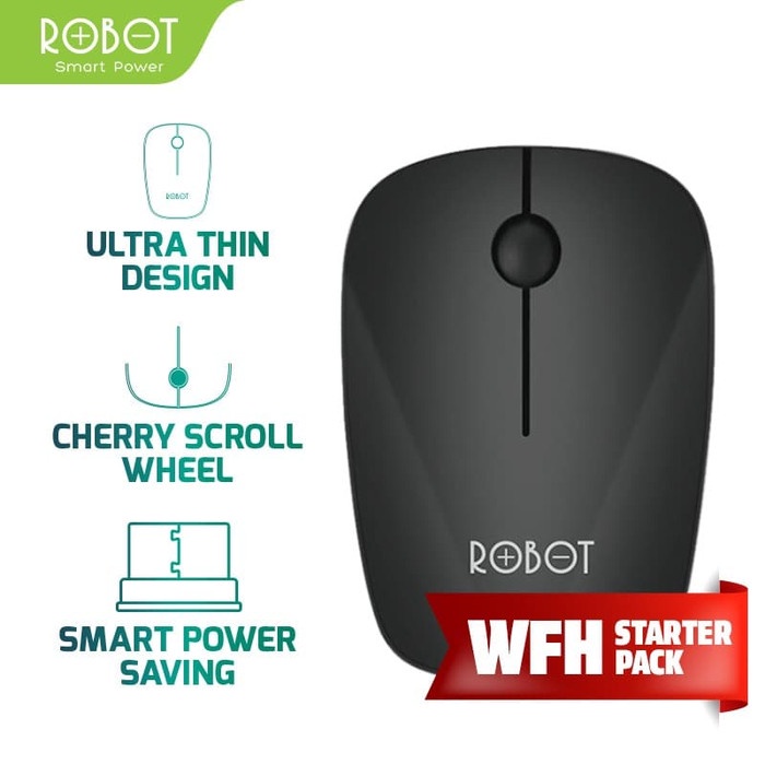 ROBOT M220 2.4G Wireless Optical Mouse - Black and white