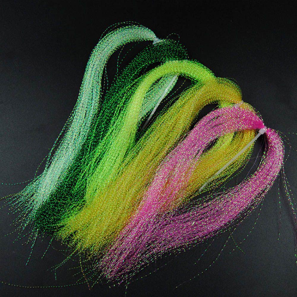 Lanfy Flash Tinsel Jig Outdoor Twisted Flys Lures Streamer Trout Hologram Untuk Mengikat Jig Hook Lures