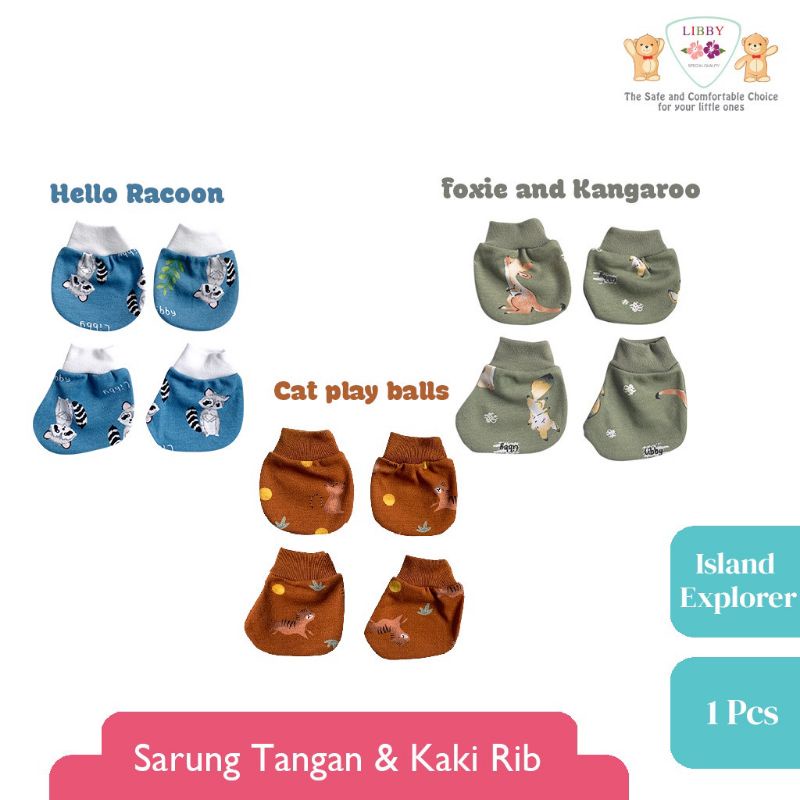 1set-LIBBY sarung tangan dan kaki bayi motif girl terbaru/ stk Libby / sarung tangan kaki Libby terbaru