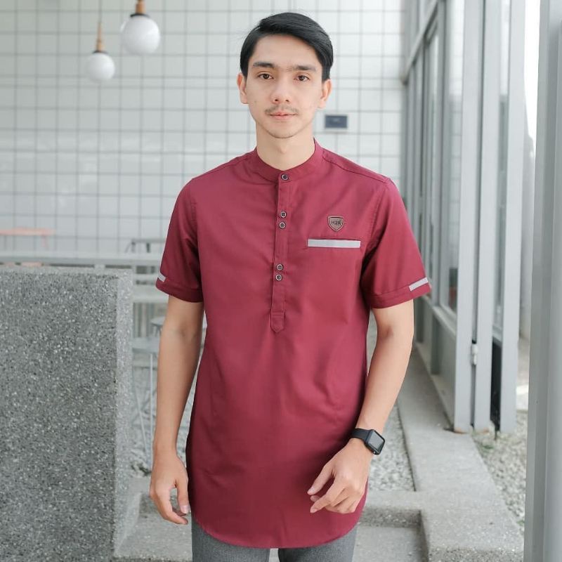 Kurta tangan pendek katun toboyo adem nyaman / baju Koko dewasa tangan pendek by zellshop