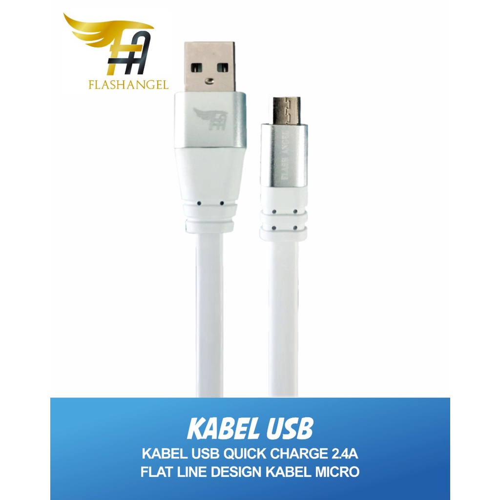 KABEL USB FLASH ANGEL CBL-06 MICRO 2.4A 1M FLAT