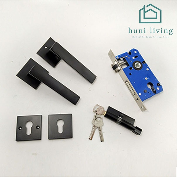 Kunci Pintu Full Handle Set Gagang Pintu Minimalist Black Doff Premium