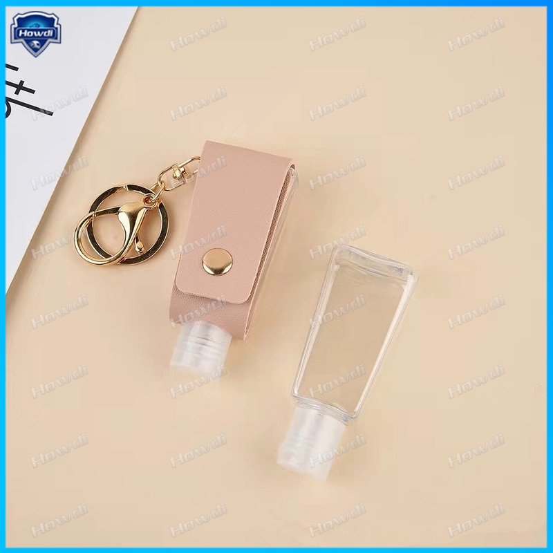 Gantungan Kunci Bentuk Botol Spray Portable Bahan Kulit