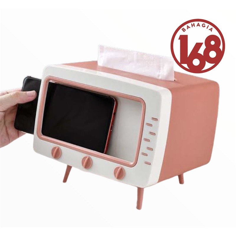 Tempat Tisu Bentuk TV / Tissue Box TV / Desktop TV Tissue Smartphone H