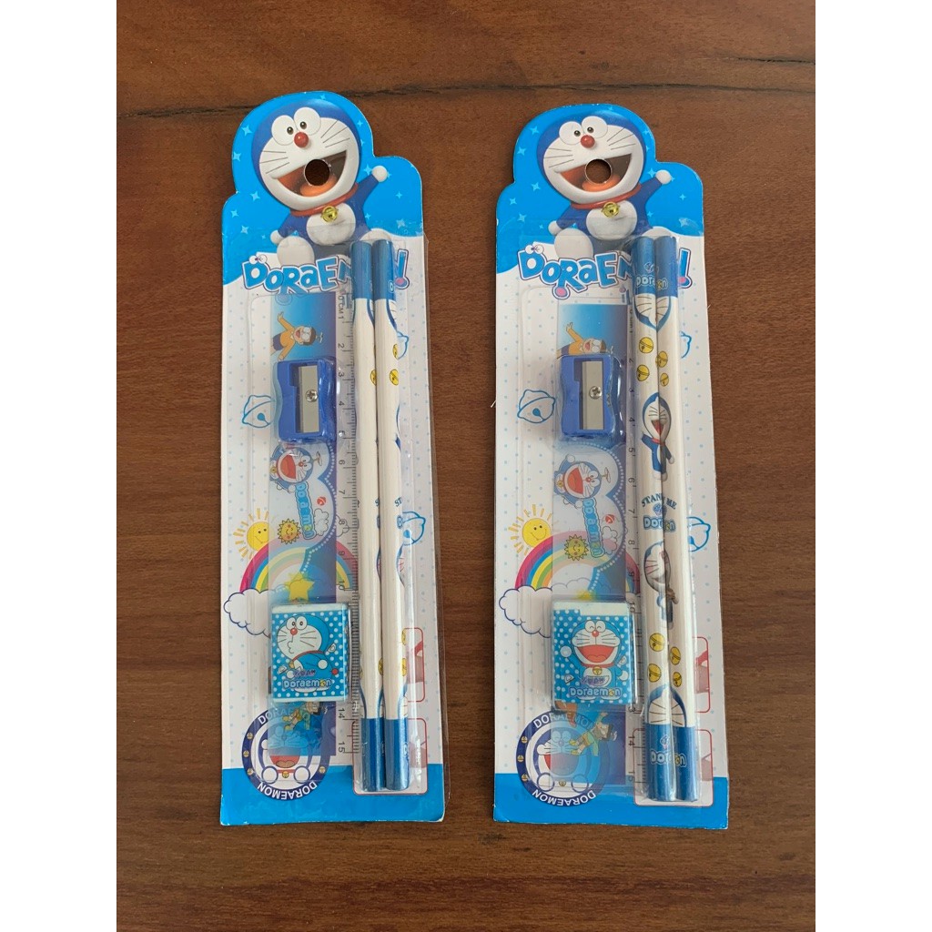 

Stationery Anak Set Pensil Penghapus Penggaris Rautan untuk belajar di rumah