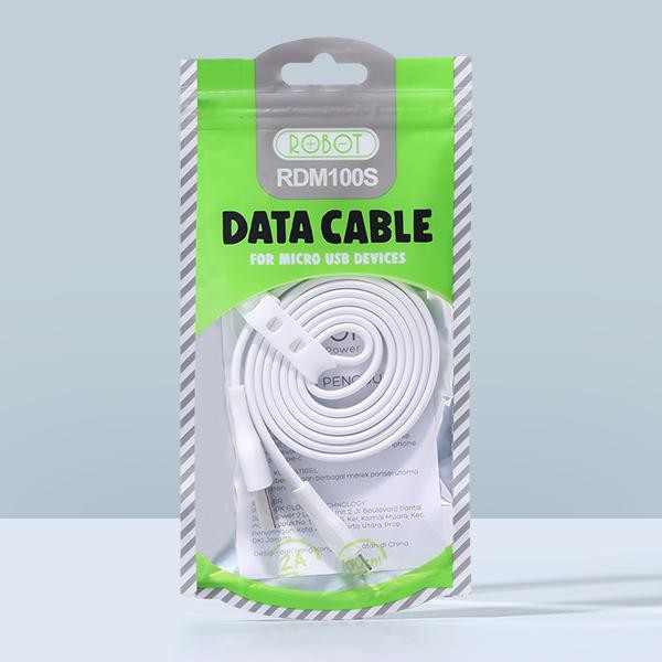 wired Cable Kabel Data Micro Usb Robot RDM100S  2A White 1 meter universal Hp Smartphone