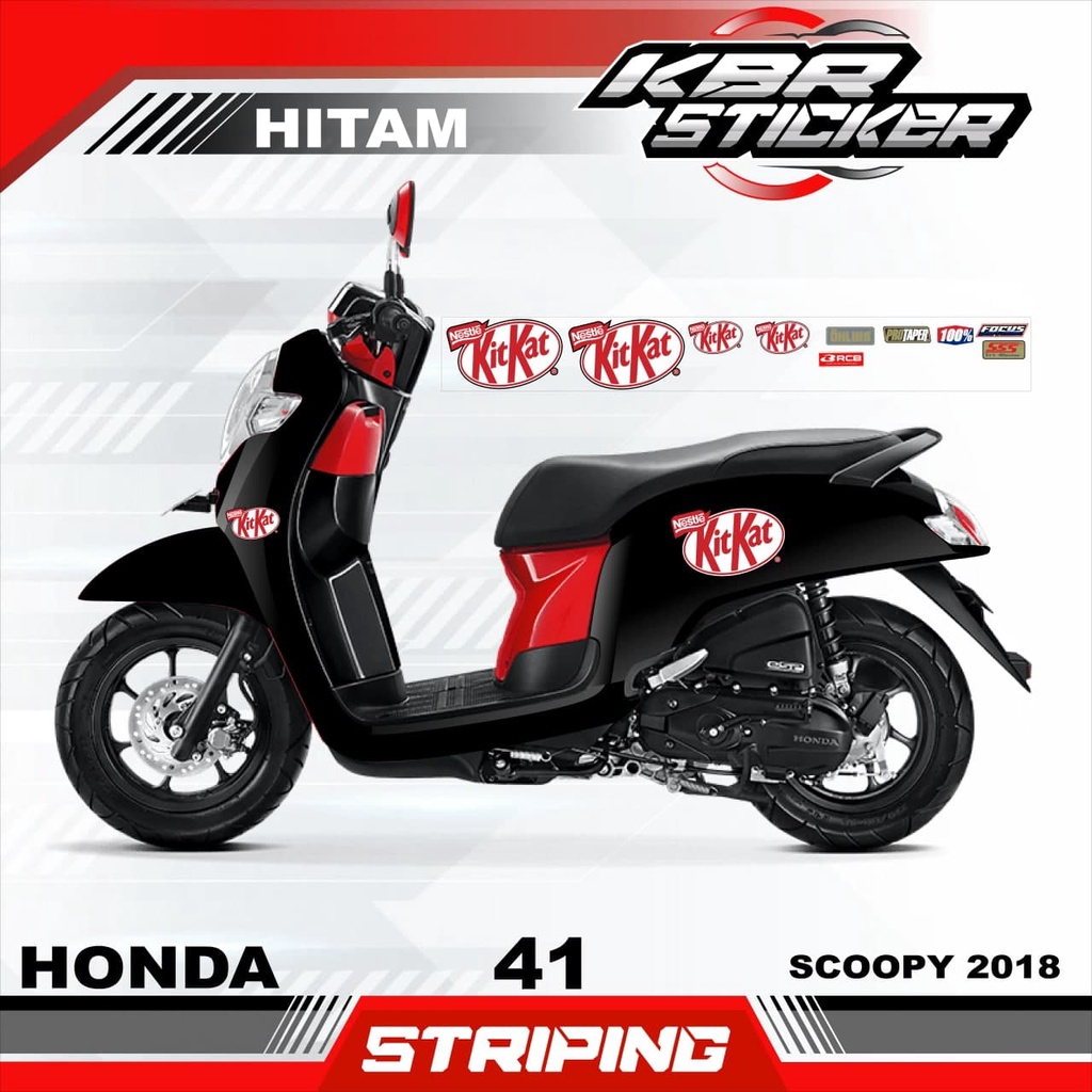 SCOOPY 2018 stiker motor striping SCOOPY 2018 motor honda motor sticker variasi Racing 41