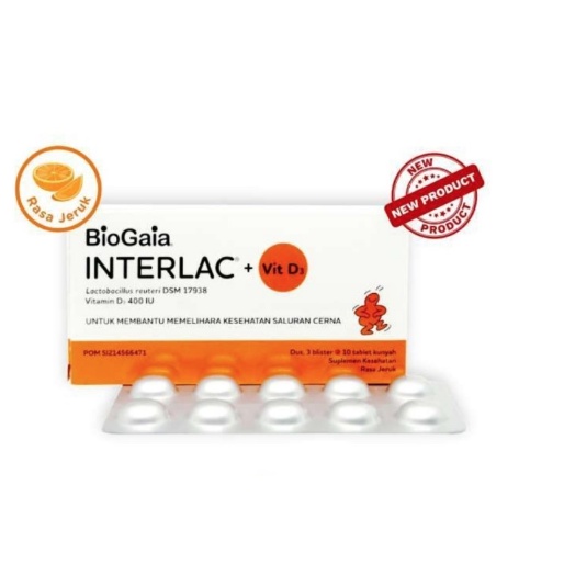 Interlac Probiotik Tablet + Vit D3