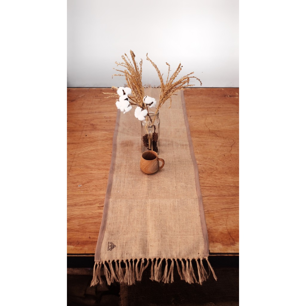 Taplak Meja Taplak Meja Goni - Burlap Table Runner - Alas Meja Rustic - Taplak Dekorasi Wedding