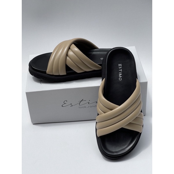 Sandal slip on wanita | SIGRID by estimo.look | sandal wanita sandal cewek-Beige