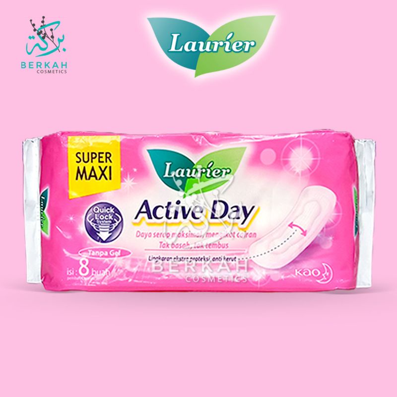 Laurier Super Maxi Active Day Pembalut isi 8/10 pcs (non wings)