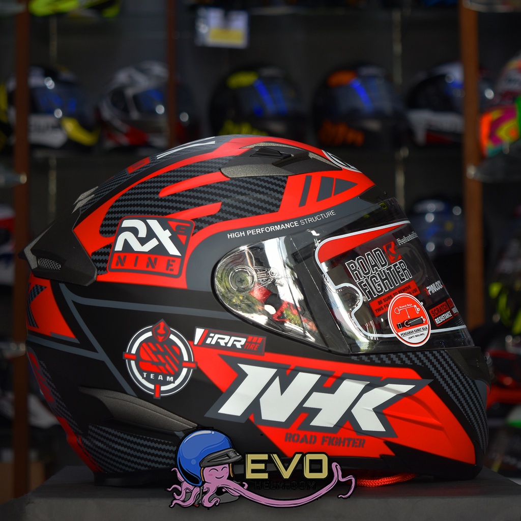 HELM NHK RX9 RACER RED DOFF PAKET GANTENG ORIGINAL - HELM NHK RX9 VISOR IRIDIUM RACER BLACK DOFF/RED