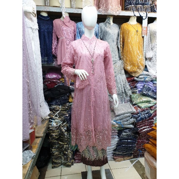 Promo Atasan Kebaya Tille Mutiara Payet Long Tunik Mewah Murah