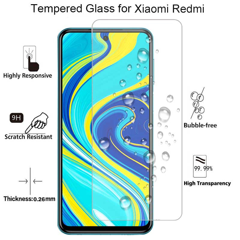 2 In 1 Pelindung Layar Tempered Glass+Lensa Kamera Untuk Xiaomi Redmi Note 9s 9 Pro Max