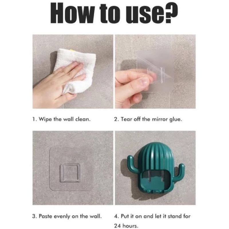 MH80GANTUNGAN TEMPEL MOTIF KAKTUS TEMPAT SIKAT GIGI MOTIF KAKTUS/GANTUNGAN TEMPEL TEMPAT SIKAT GIGI KAKTUS/RAK GANTUNG SETBAGUNA