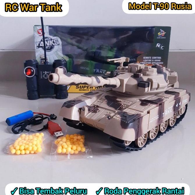 Mainan Tank Remote Control RC War Tank Remot bisa Battle Tembak Peluru