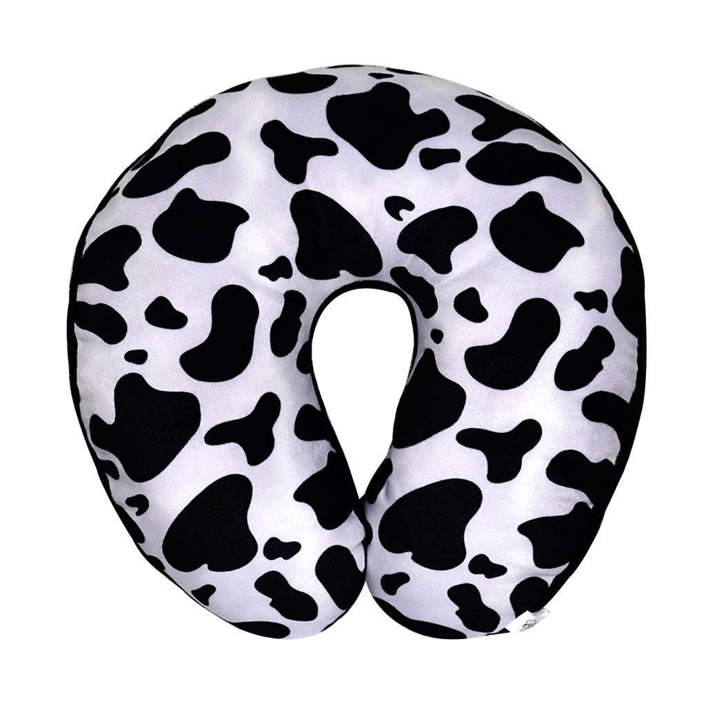  Bantal  Leher Istana Boneka  Neckrest Motif  Cow Black White 