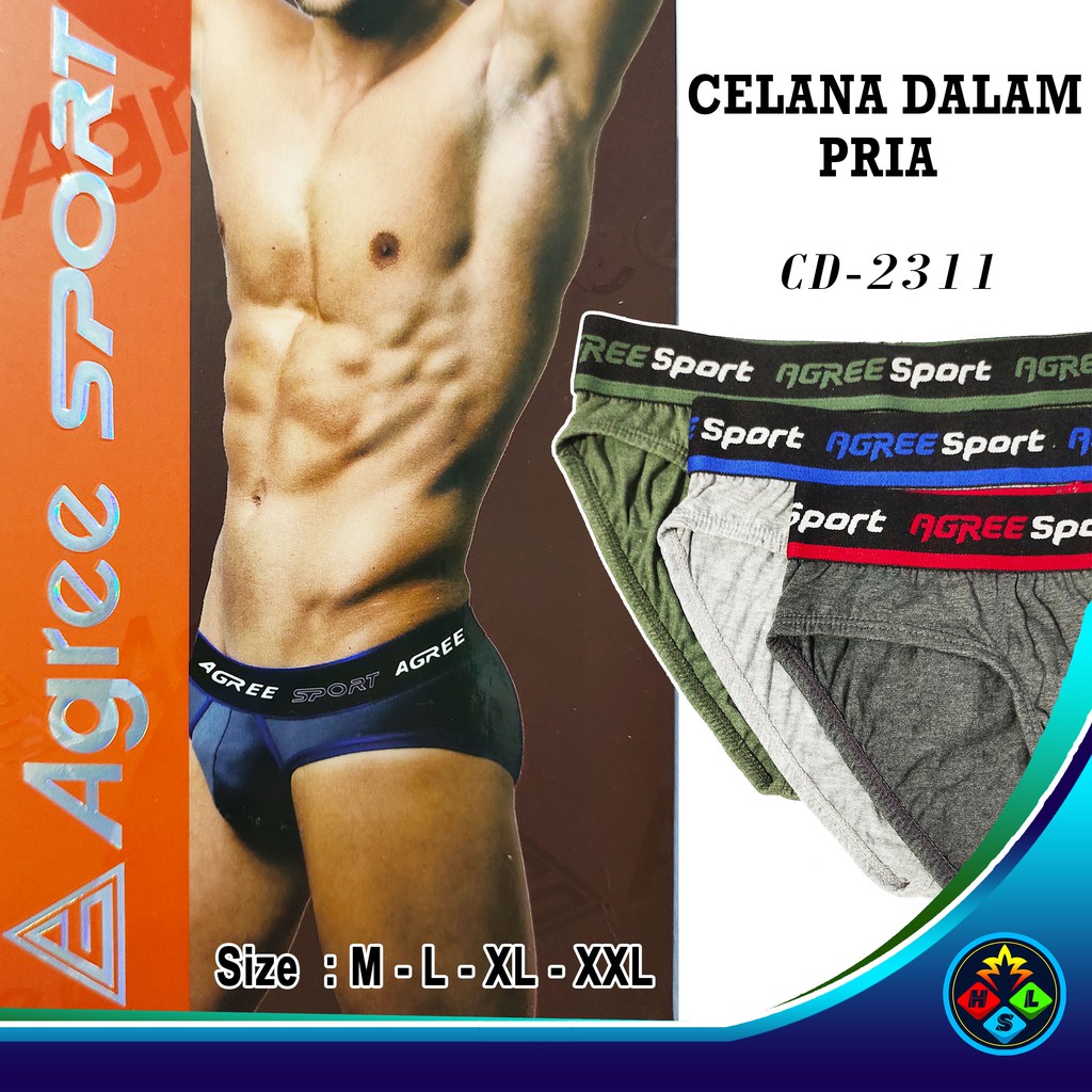 ( 6 - 12 Pcs ) Celana Dalam Pria Agree Sport Ready Big Size | CD Pria Agree Sport