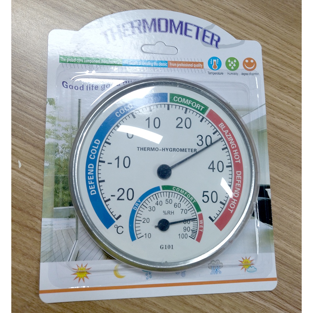 Anymetre Analog Thermometer Hygrometer Temperature Humidity - White - 3GHX01WH