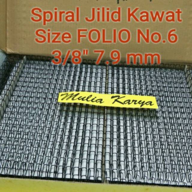 

Spiral Kawat Jilid F4 Folio no. 6 ukuran 3/8' 7.9mm