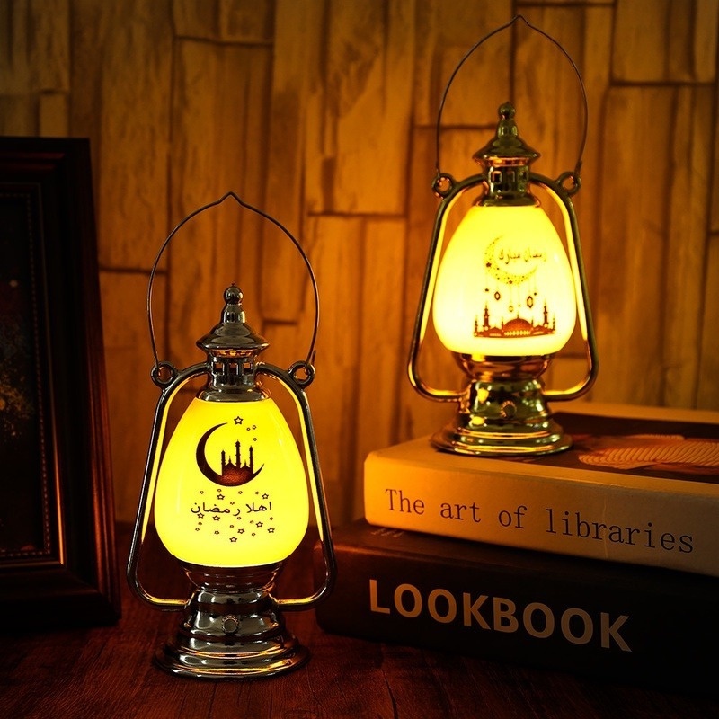 Hot Sale/LED Ornament Night Light Lampu Ramadhan/Lampu Lampion Muslim/Lampu Jendela Gantung LED Rumah Lampu Minyak/Hiasan Hadiah Idul Adha