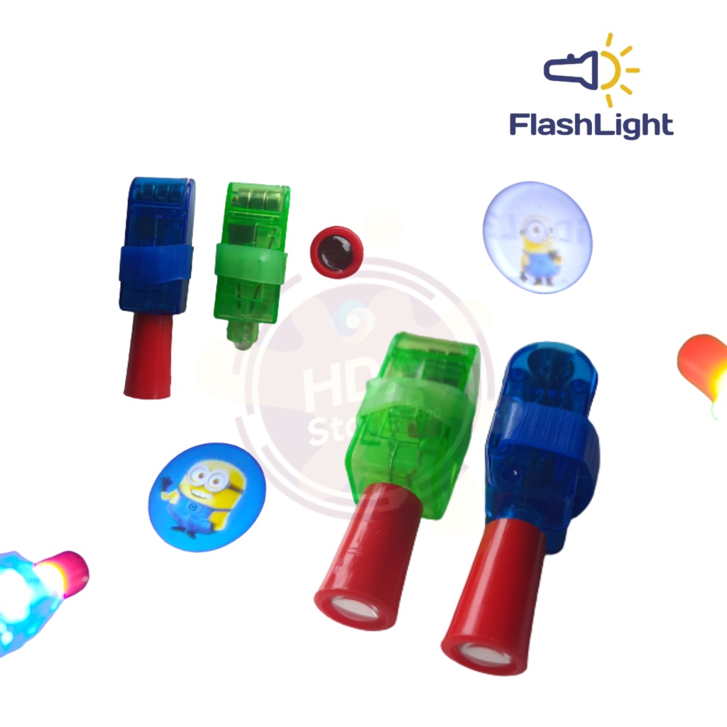 Senter Jari Warna Warni Finger Flashlight LED Mainan Anak Ready di Kakita Hda Store