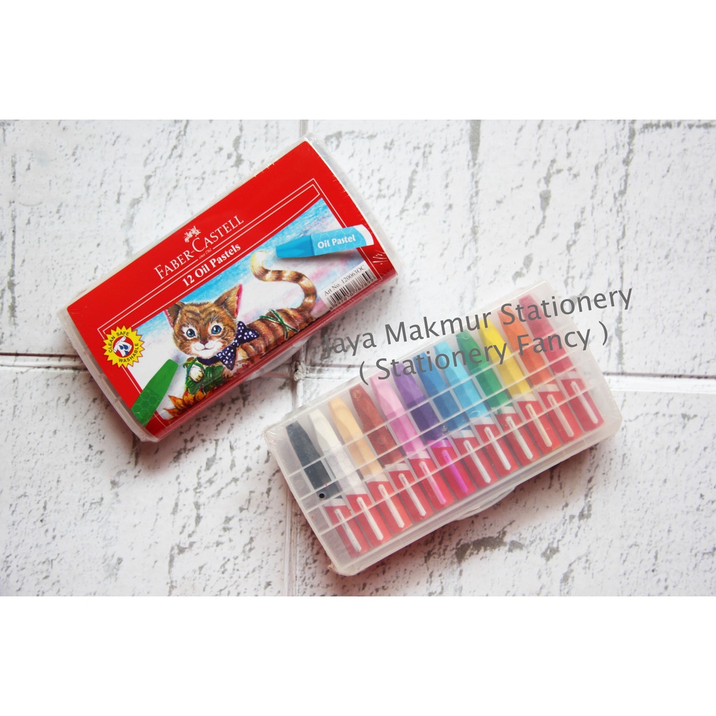 Crayon Oil Pastel Washable Faber Castell 12 warna