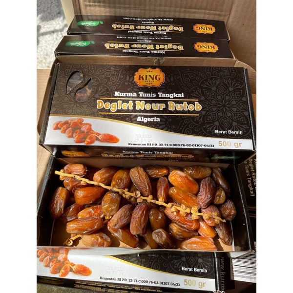 Kurma Tunisia Tangkai Deglet Nour Dates Algeria King Dates 500 gr