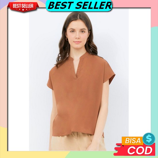 Blouse Wanita Motif Garis-Garis Stripe Casual Korean Style Baju Atasan Wanita Hem Cewek Bahan Katun 