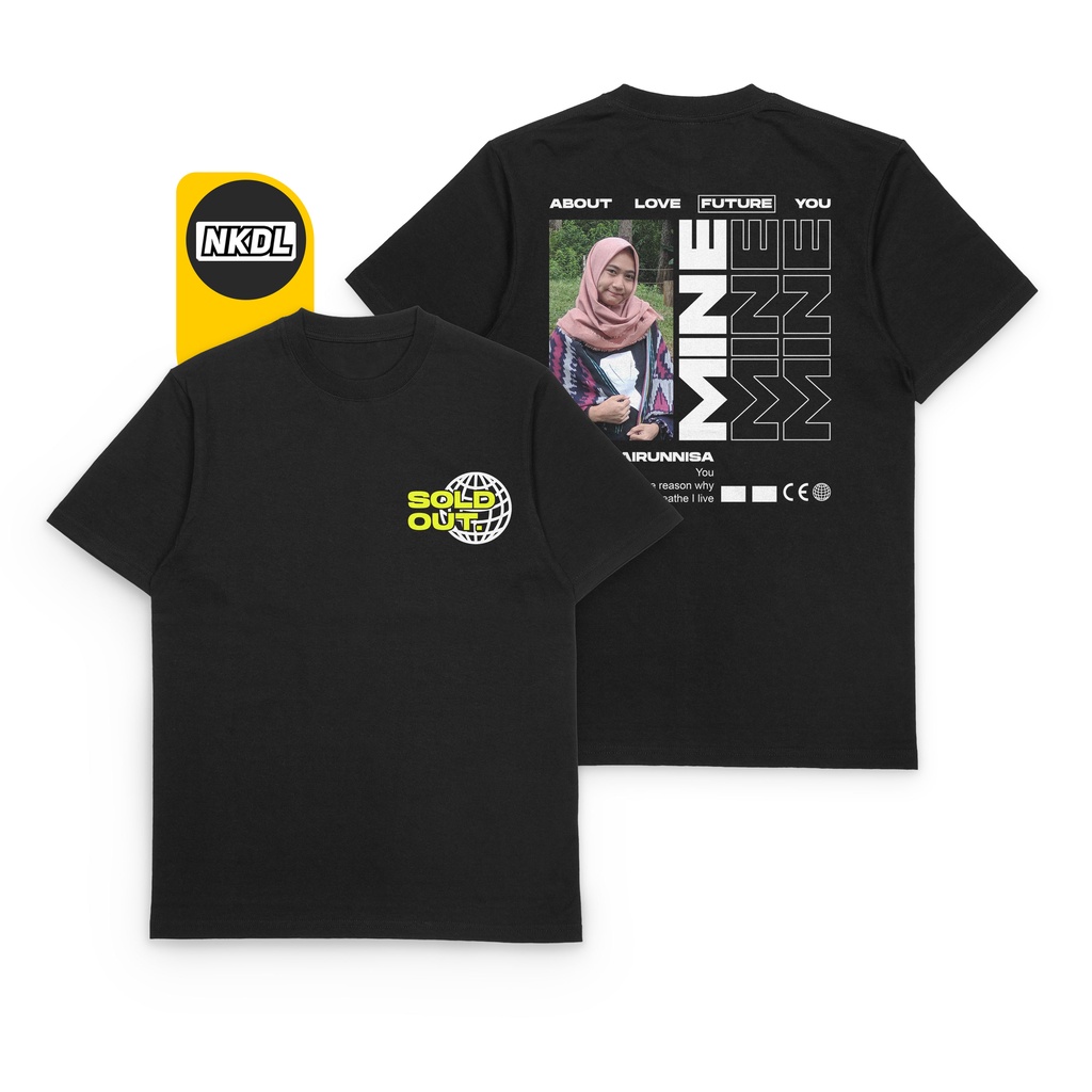 BAJU KAOS CUSTOM FOTO BUCIN STREETWEAR MINE AESTHETIC / KAOS SATUAN GAMBAR SENDIRI PACAR COUPLE