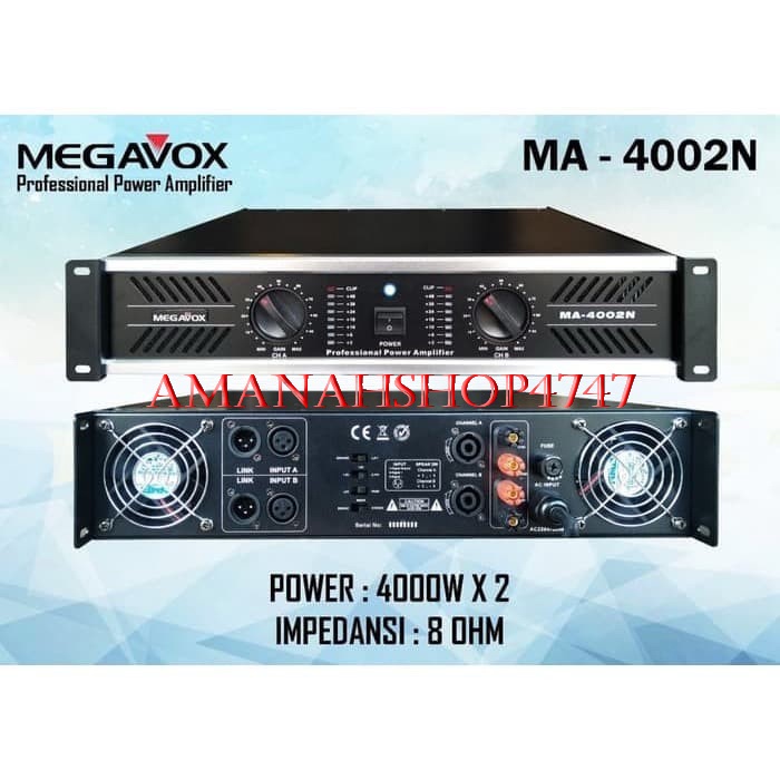 POWER AMPLI MEGAVOX MA4002 N POWER MEGAVOX MA 4002 N ORIGINAL POWER MEGAVOX MA4002N