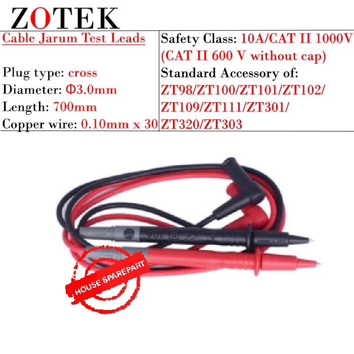 Kabel Jarum Multitester ZT98 ZT100 ZT101 ZT102 ZT109 ZT111 ZT301 ZT303