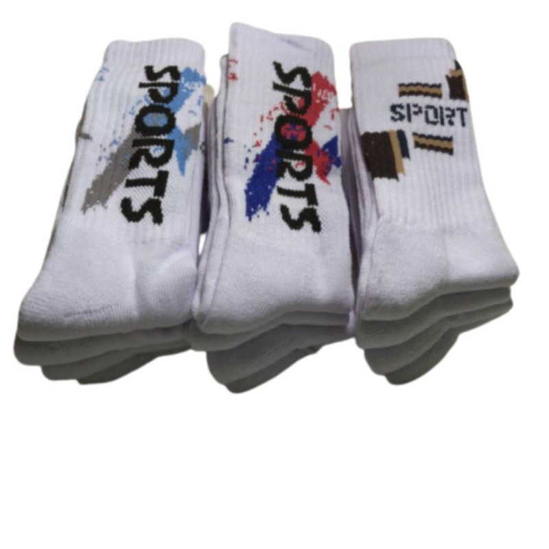 KAOS KAKI SPORTY BAHAN TEBAL/ MOTIF SIMPLE /KAOS KAKI OLAHRAGA DEWASA PRIA/WANITA (RANDOM)