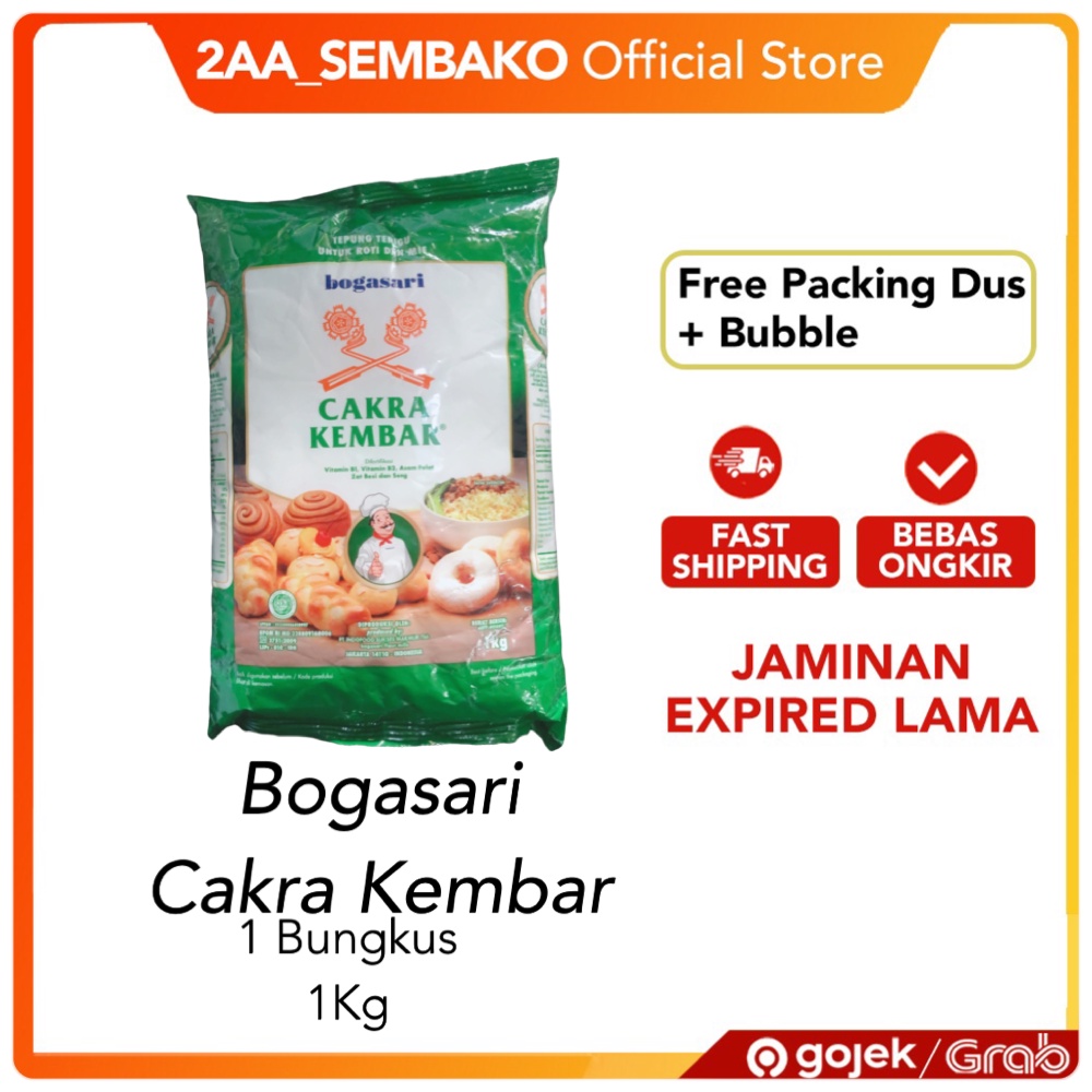 

Tepung Terigu Bogasari Cakra Kembar 1Kg