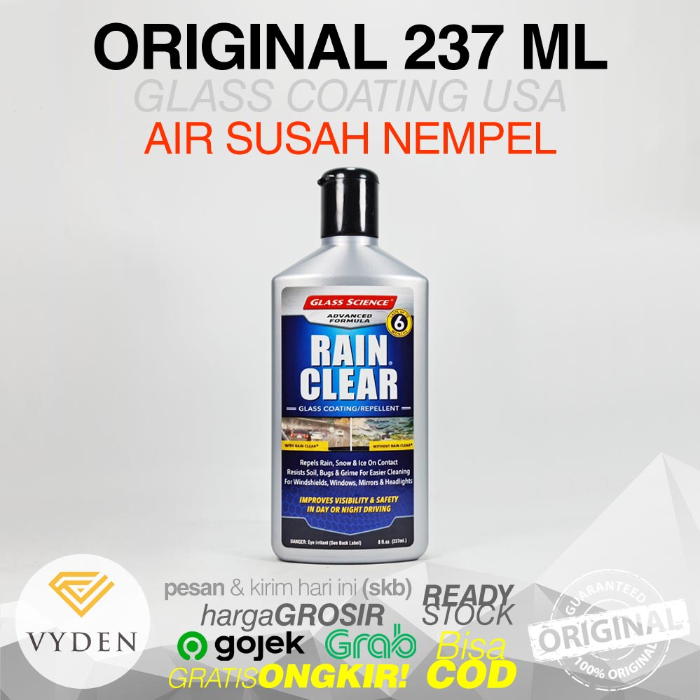 Glass Science Rain Clear Glass Coating Repellant 237ml Repack Efek Daun Talas Kaca MURAH