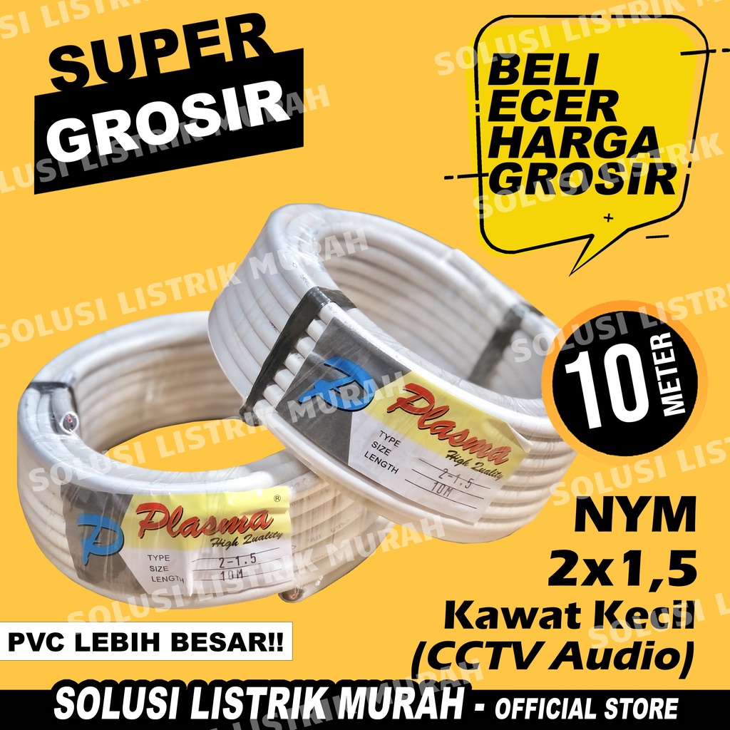 KABEL NYM 2X1.5 Kabel Listrik PLASMA / NIKHA / RZ Panjang 10 Meter (( BACA DESKRIPSI !! ))