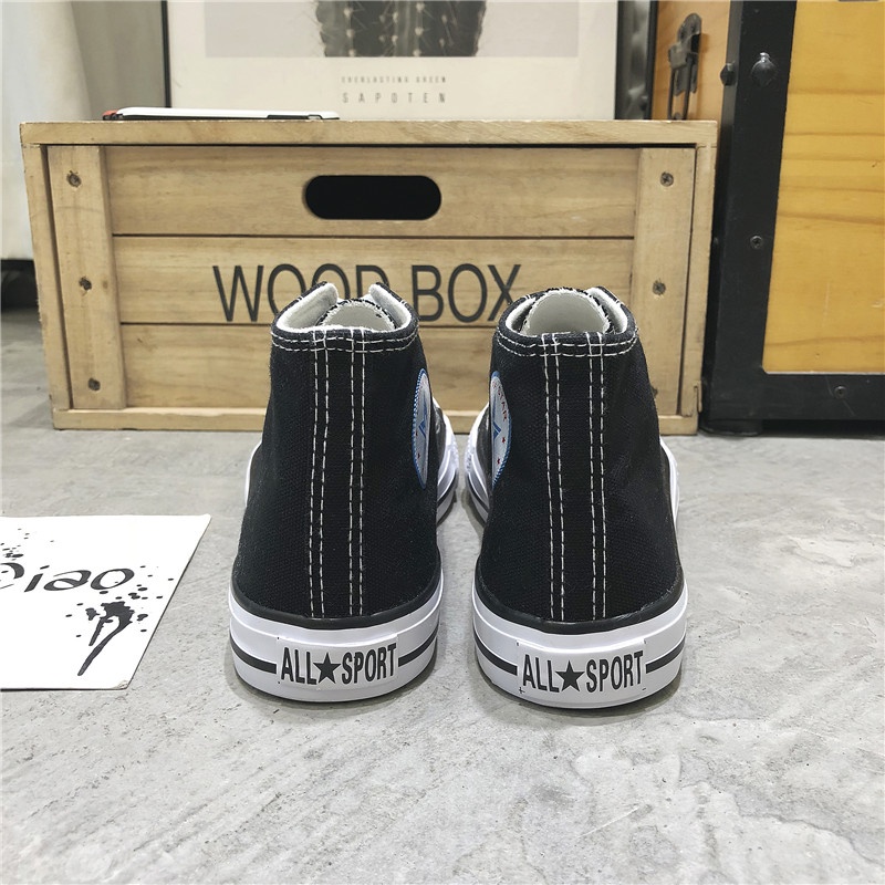 Toread Sepatu Kets Sekolah Pria/Wanita Sneakers Kanvas Hitam Casual MC304