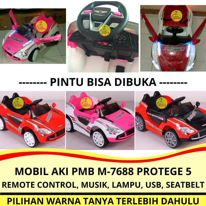 Mainan Anak Mobil Aki Remote Control PMB M 7688 Protege 5 Murah - Pink Putih