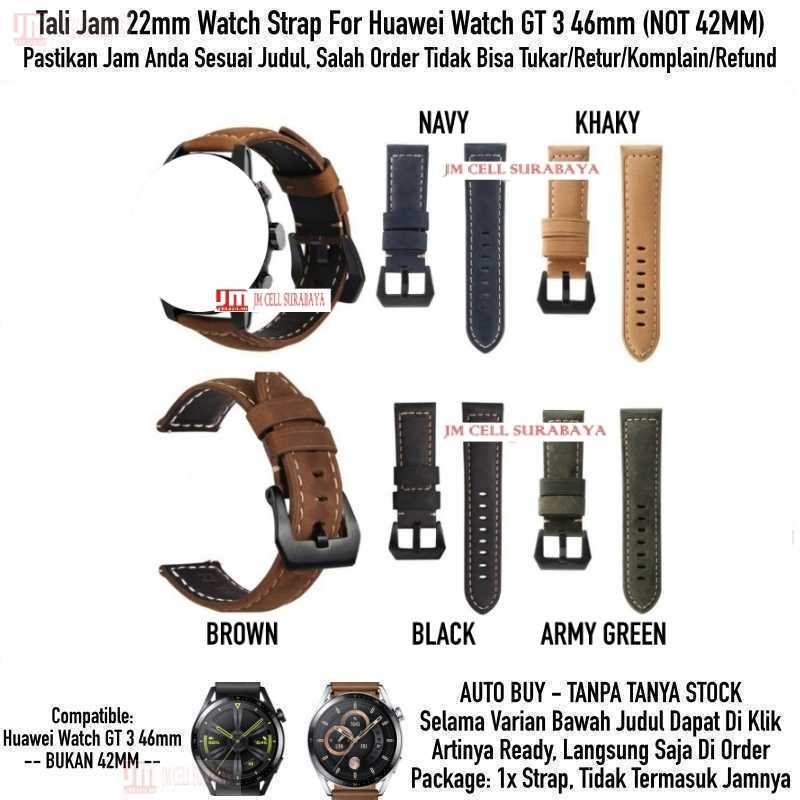 Crazy Horse Watch Strap Huawei Watch GT3 GT 3 46mm - Tali Jam 22mm Leather Kulit