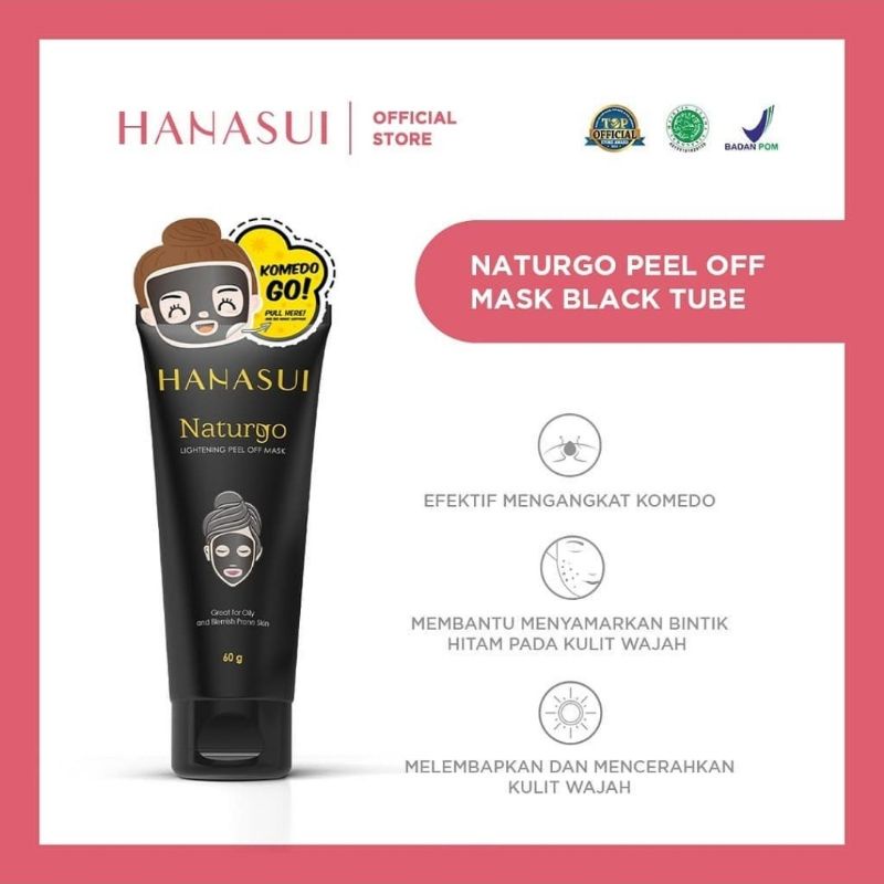 HANASUI NATURGO PEEL OFF MASK BLACK TUBE/MASKER